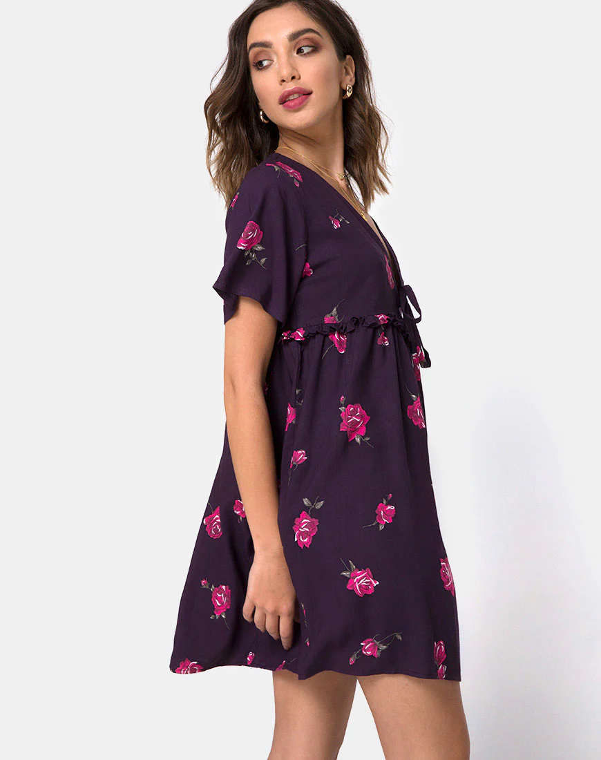 Flawa Mini Dress in Evening Rose - Awmao