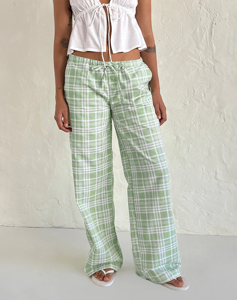 Lirura Trouser in Table Cloth Neo Mint - Awmao