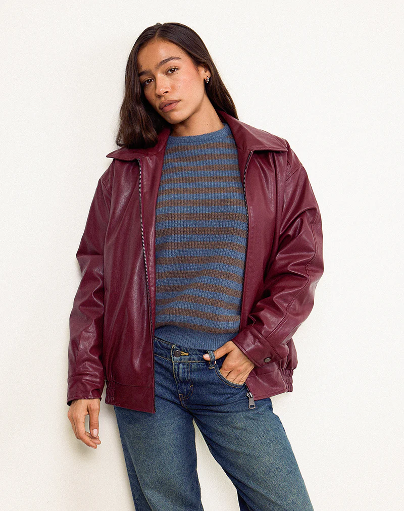 Cavita Jacket in Burgundy - Awmao