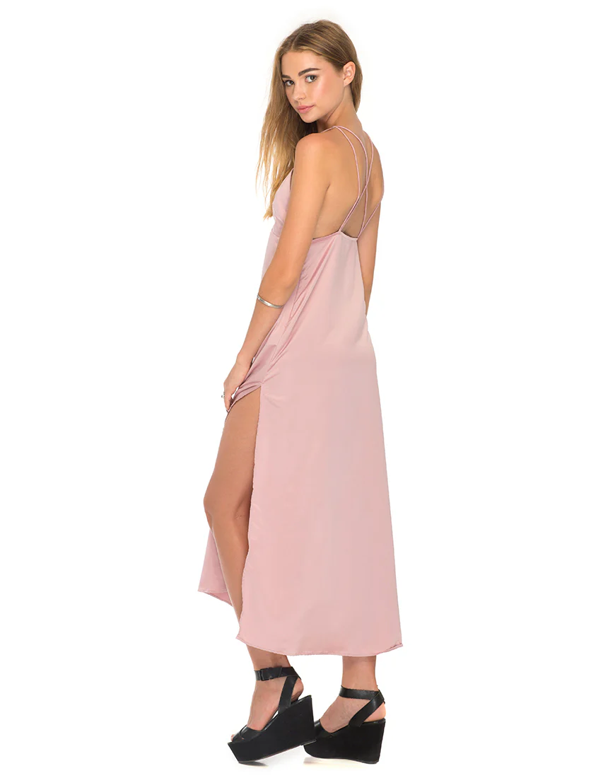 Xochi Maxi Dress in Dusky Pink - Awmao