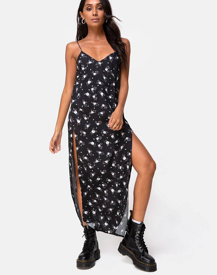 Hime Maxi Dress in Dark Tulip - Awmao