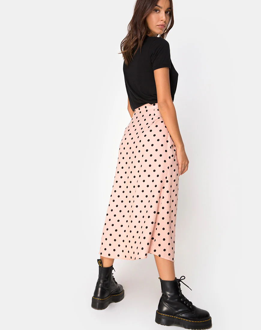 Marni Midi Skirt in New Polka Nude - Awmao