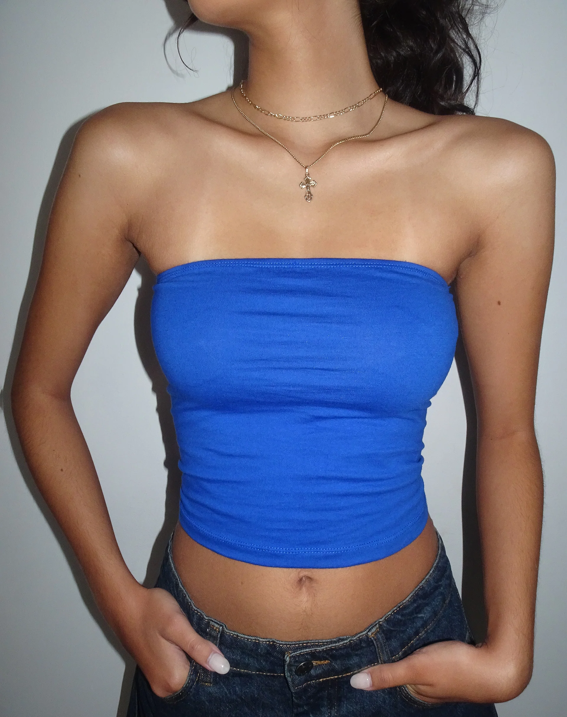 Shae Bandeau Top in Cobalt - Awmao