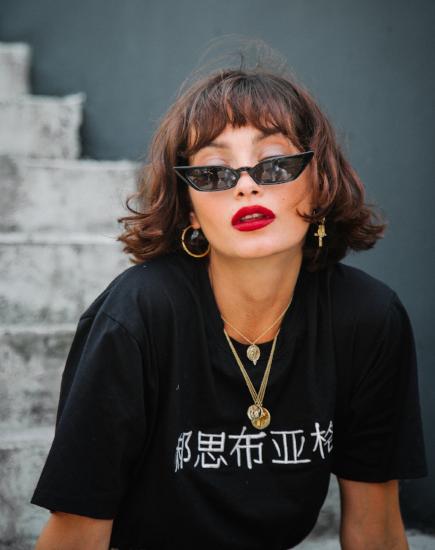 Oversize Basic Tee in Rebel Girls Black - Awmao