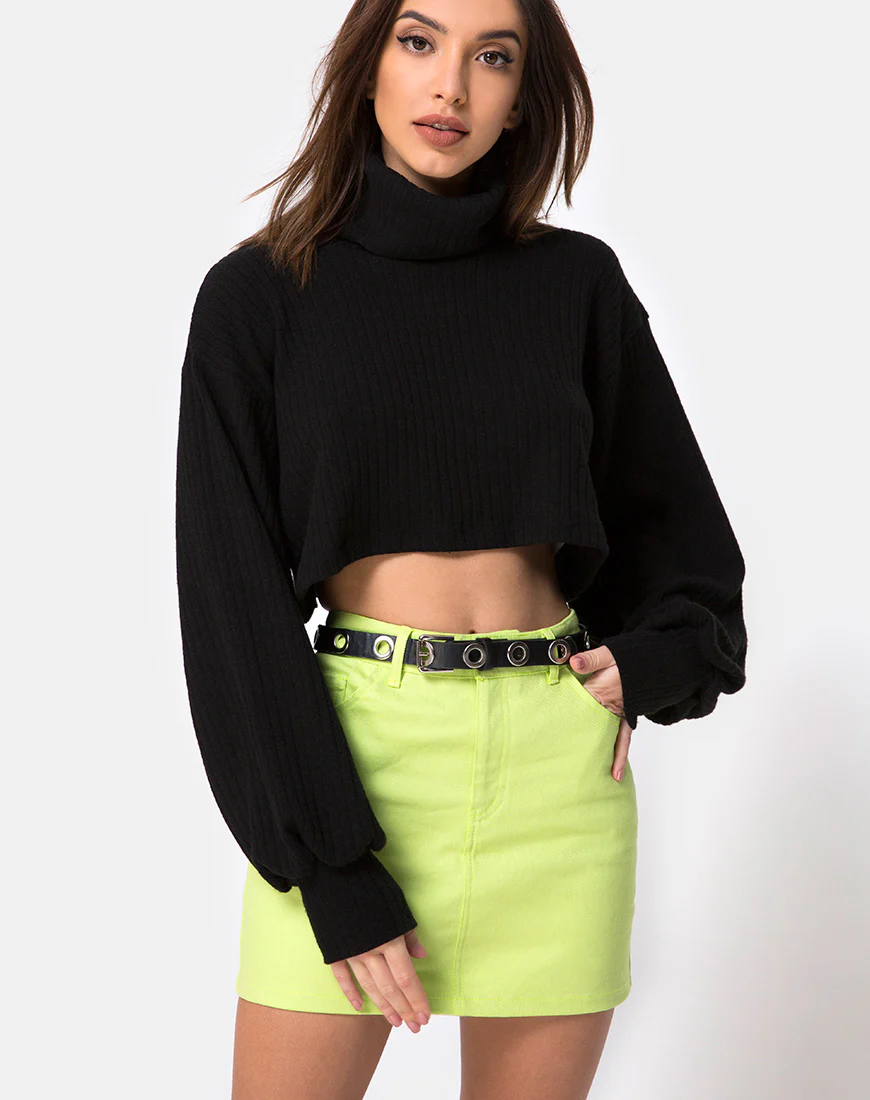 Mini Broomy Skirt in Lime - Awmao