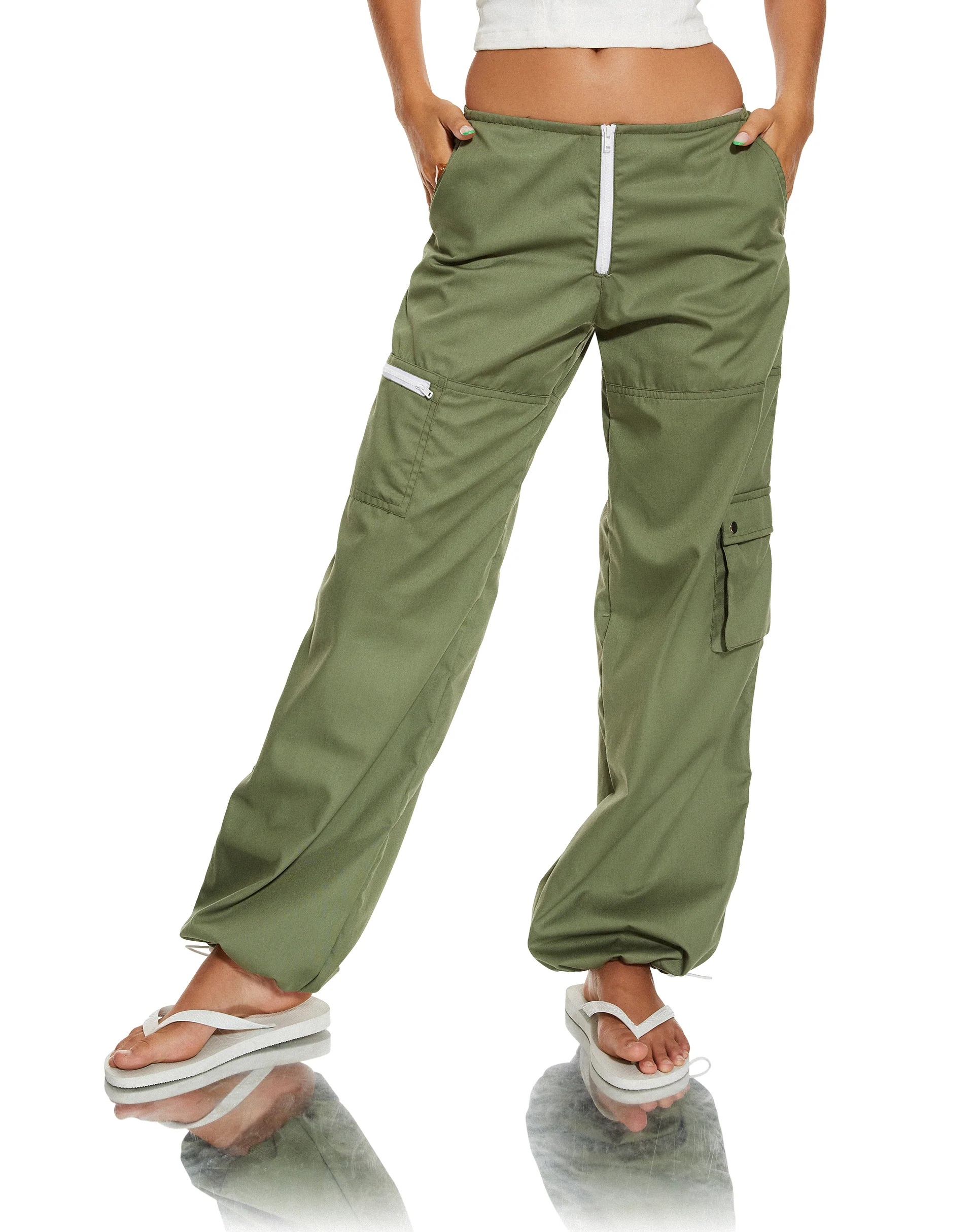 MOTEL X BARBARA Xander Cargo Trouser in Cotton Drill Olive - Awmao