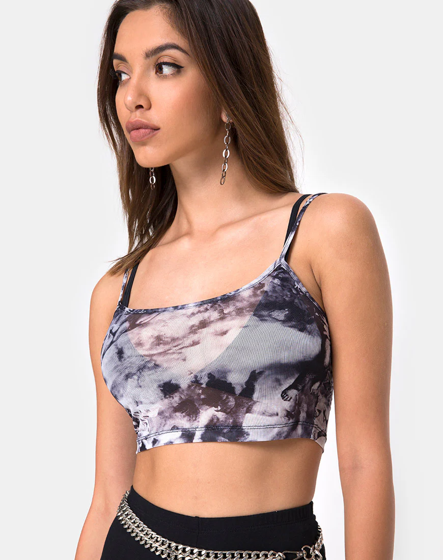 Bliss Crop Top in Cherub Mesh - Awmao
