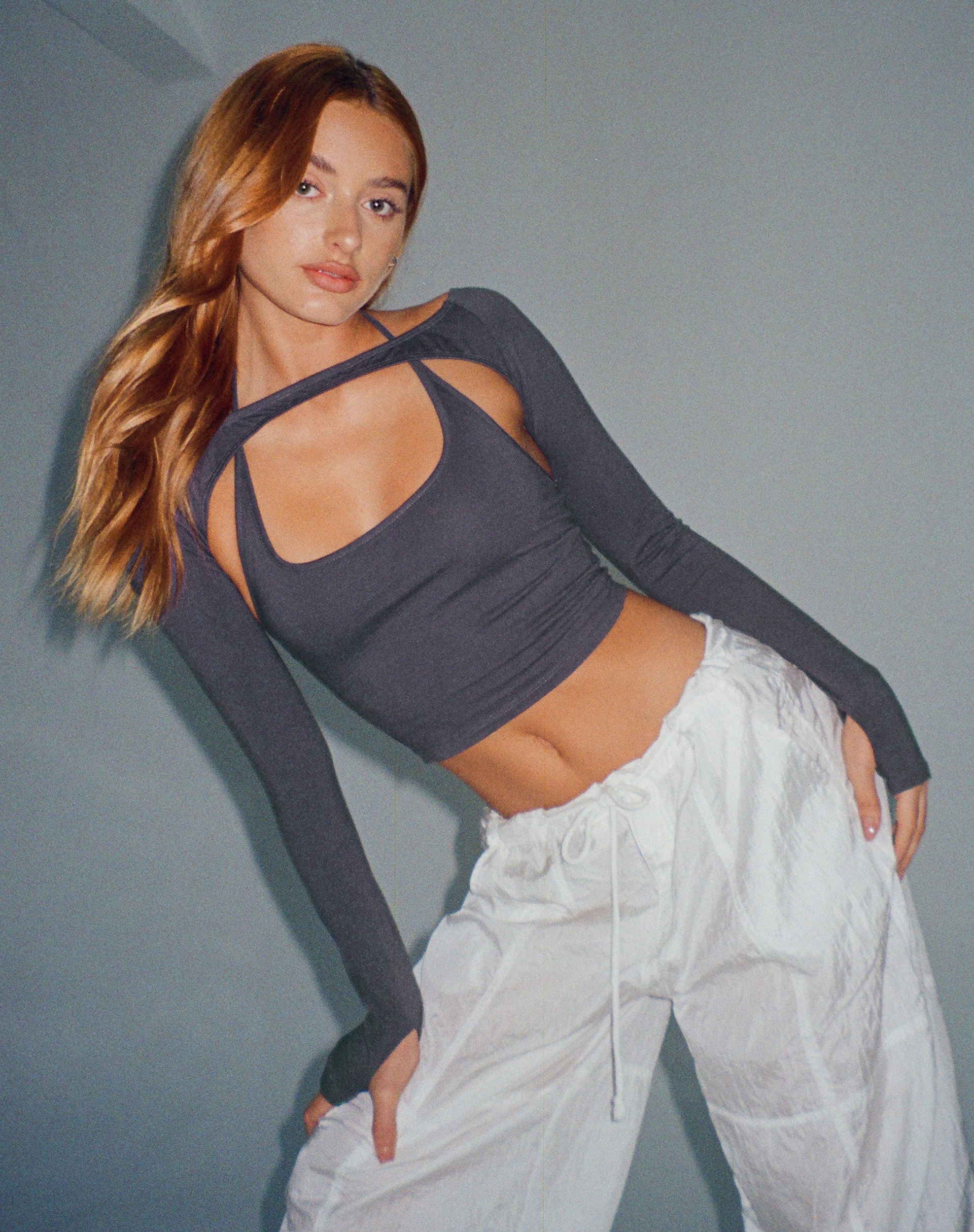Brandy Crop Top in Ocean Storm - Awmao