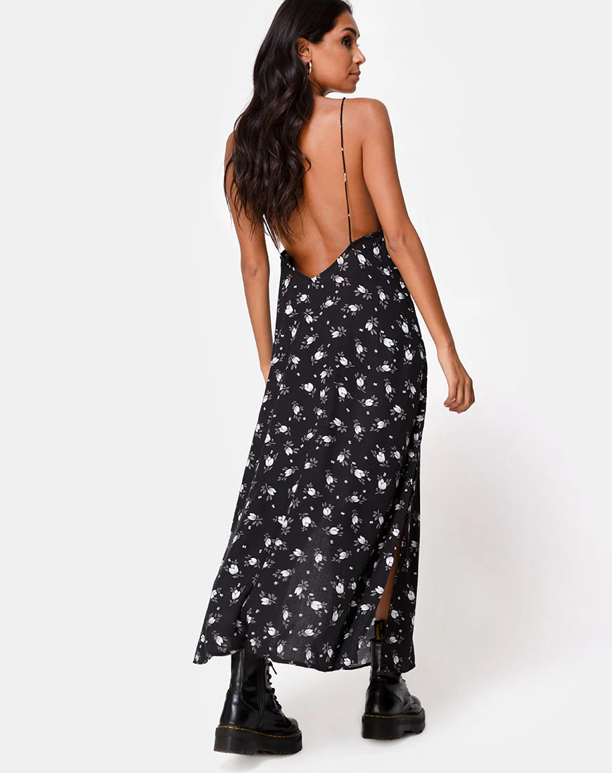 Hime Maxi Dress in Dark Tulip - Awmao