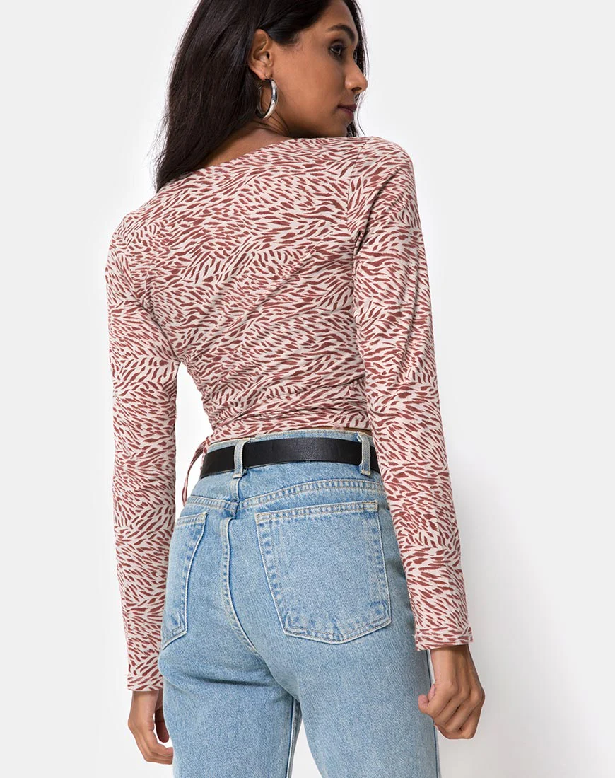 Kayak Wrap Top in Safari Taupe - Awmao
