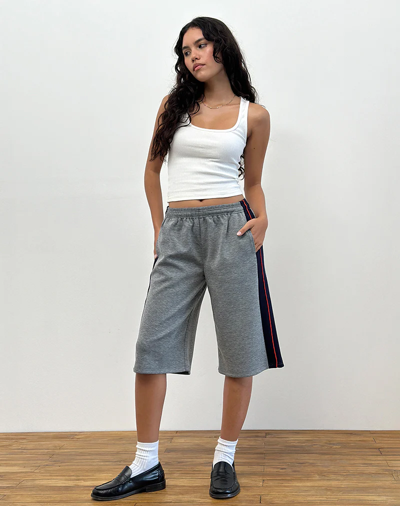 Ridley Side Stripe Shorts in Grey - Awmao