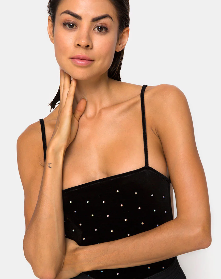 Lucia Bodice in Diamante Black - Awmao