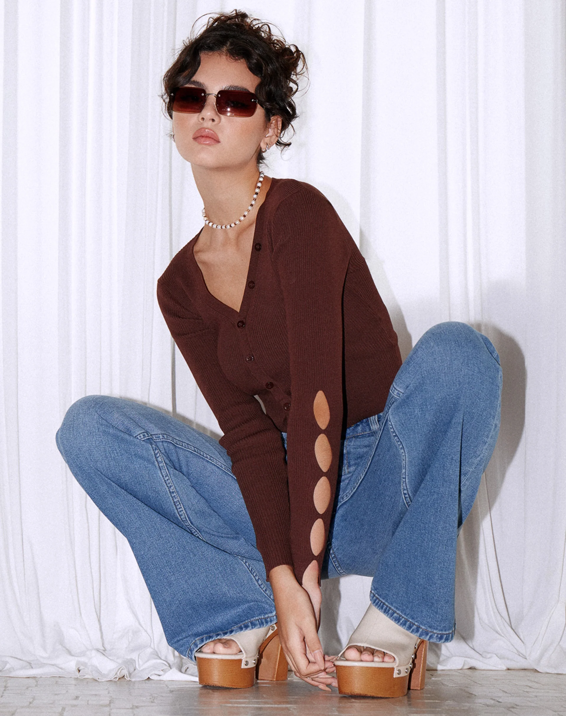 Lemuria Cardi in Rib Dark Brown - Awmao