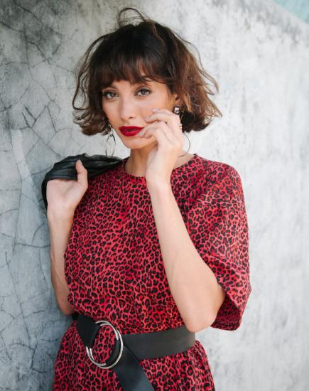 Sunny Kiss Oversize Tee in Coloured Animal Red - Awmao