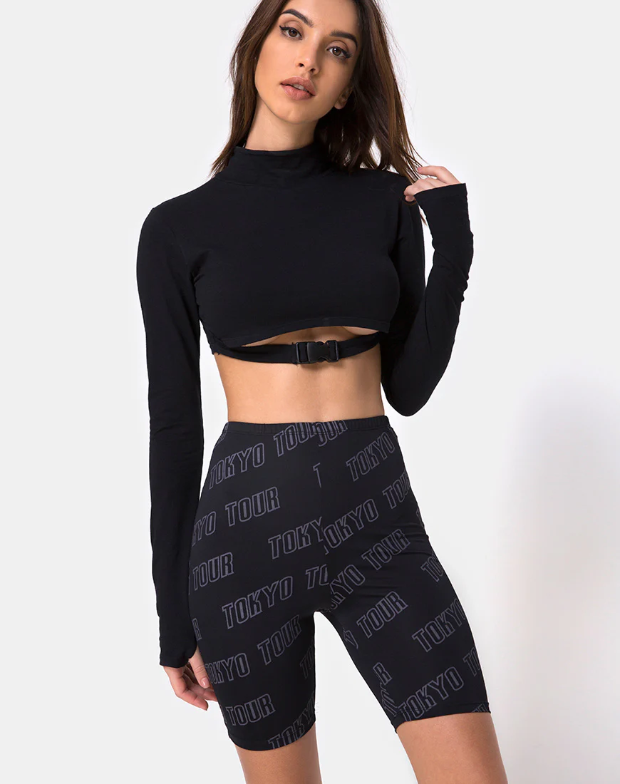 Cycle Short in Tokyo Tour Black - Awmao
