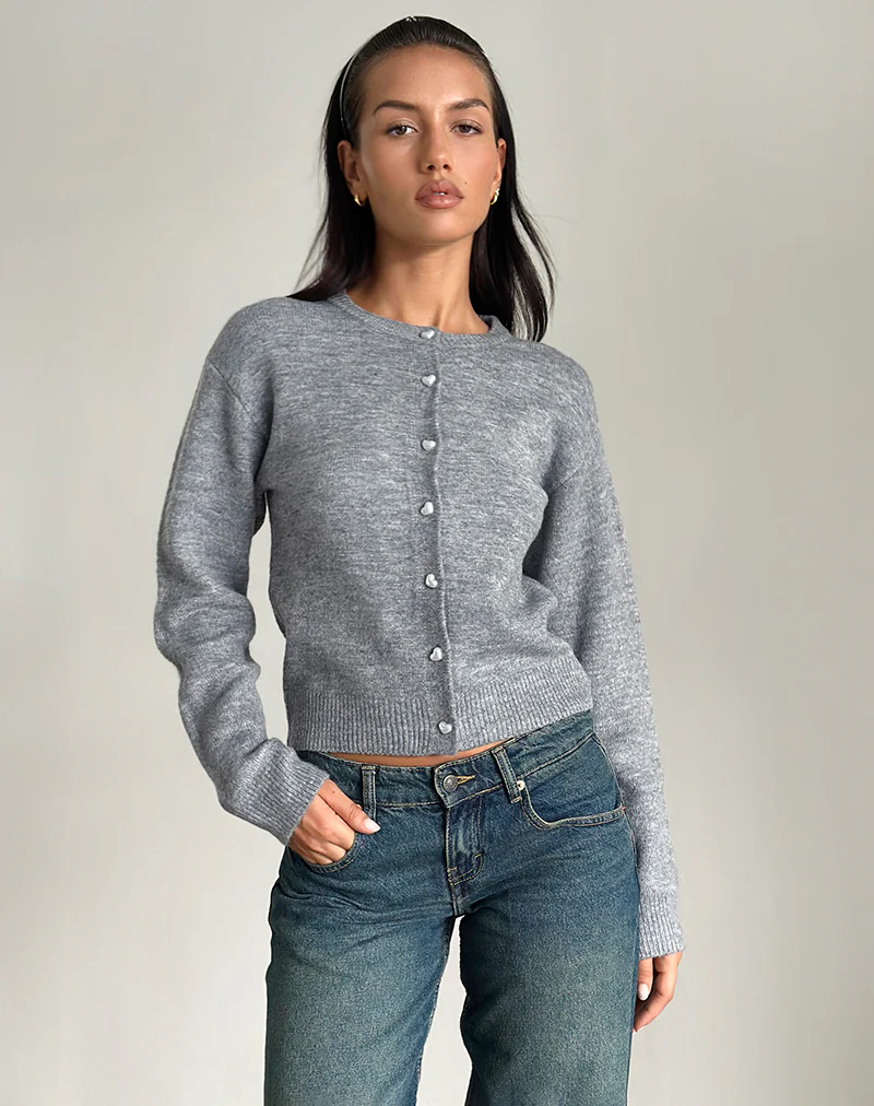 Aura Cardigan in Dusty Grey - Awmao
