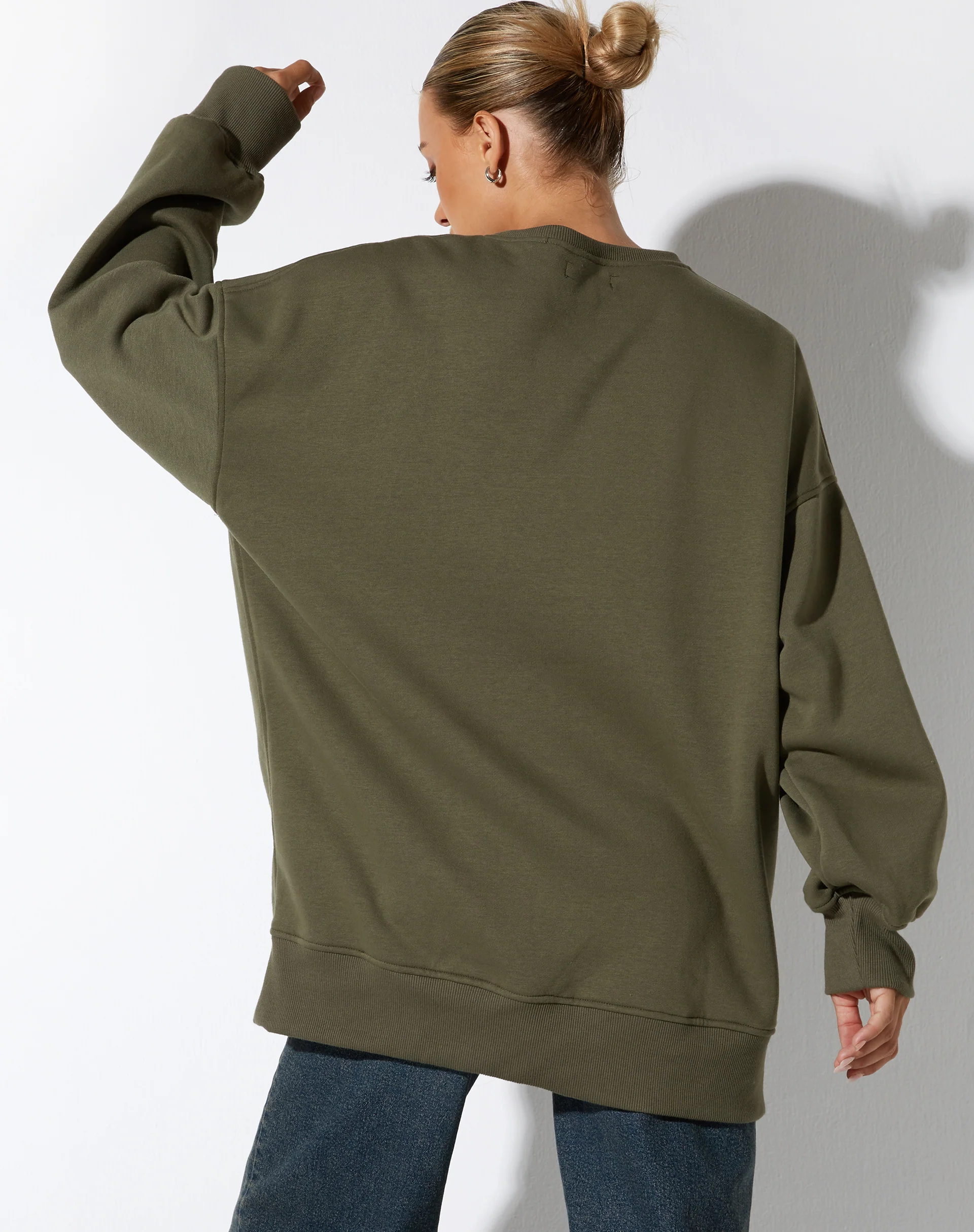 Lei Sweatshirt in Grape Leaf Butterfly Embro - Awmao