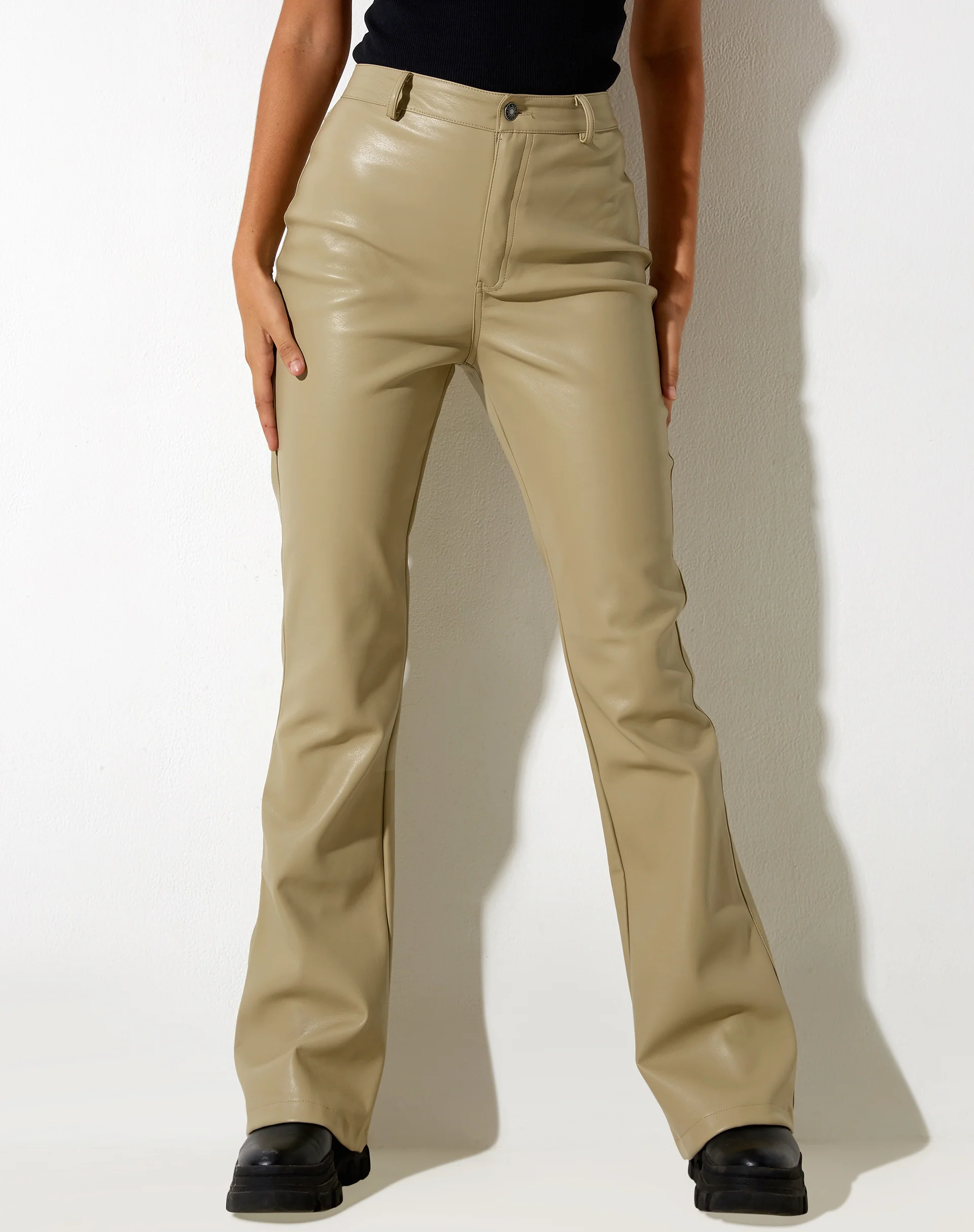 Zoven Flare Trouser in Pu Sage - Awmao