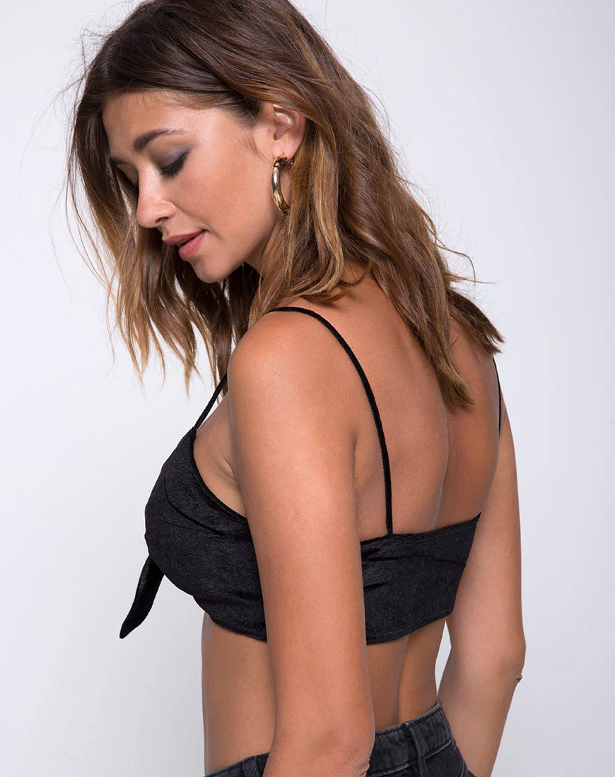 Kasen Bralet in Velvet Black - Awmao