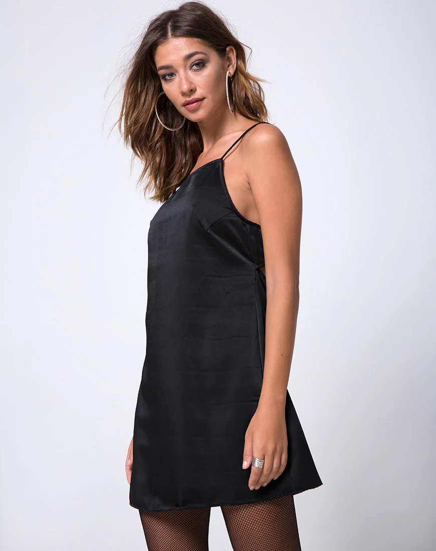 Sello Slip Dress in Black - Awmao