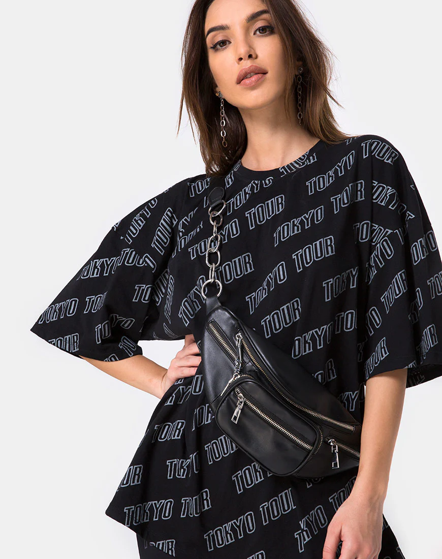 Botec Oversize Tee in Tokyo Tour Black - Awmao