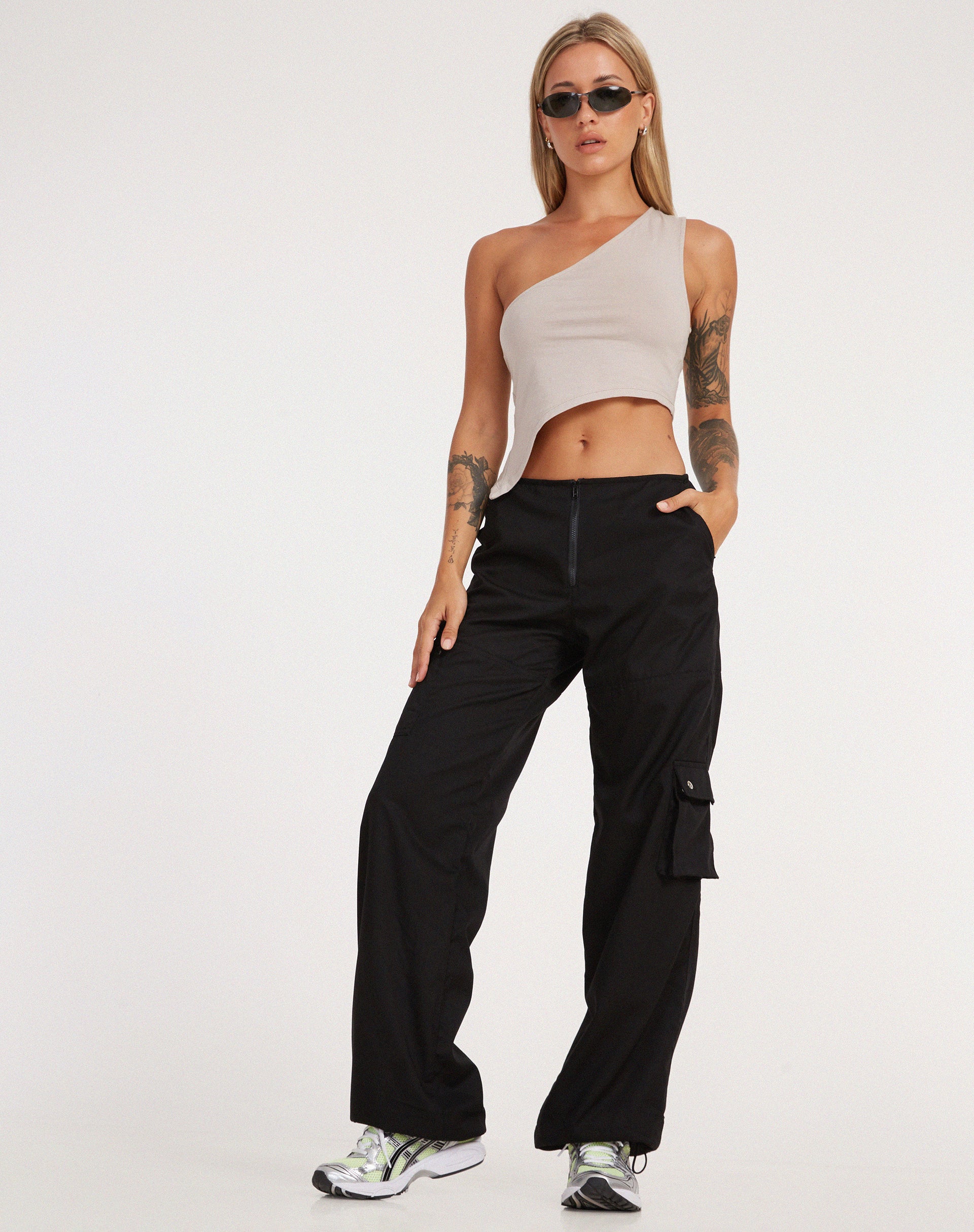 Xander Cargo Trouser in Cotton Drill Black - Awmao