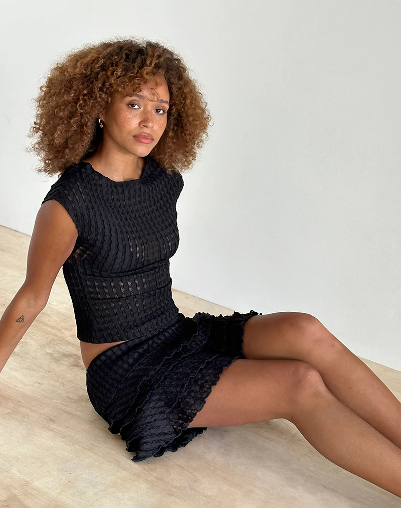Nova Top in Crinkle Jet Black - Awmao