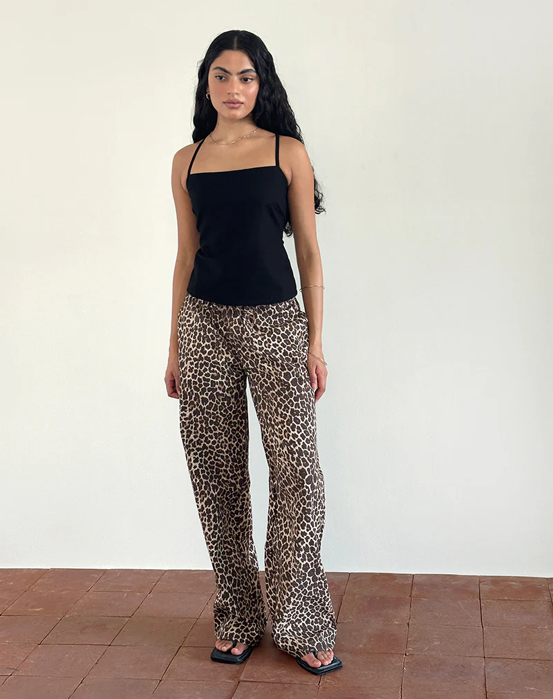 Lirura Trousers in Rar Leopard Sandstorm - Awmao