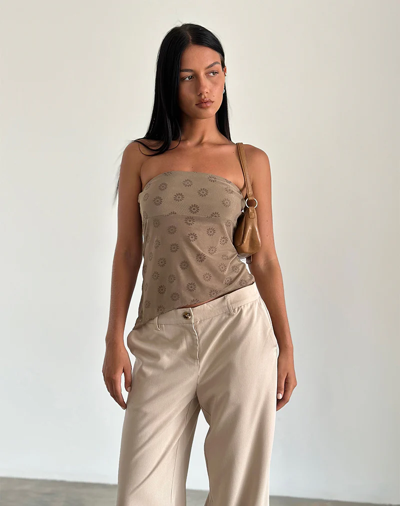 Bistara Top in Daisy Flock Light Brown - Awmao