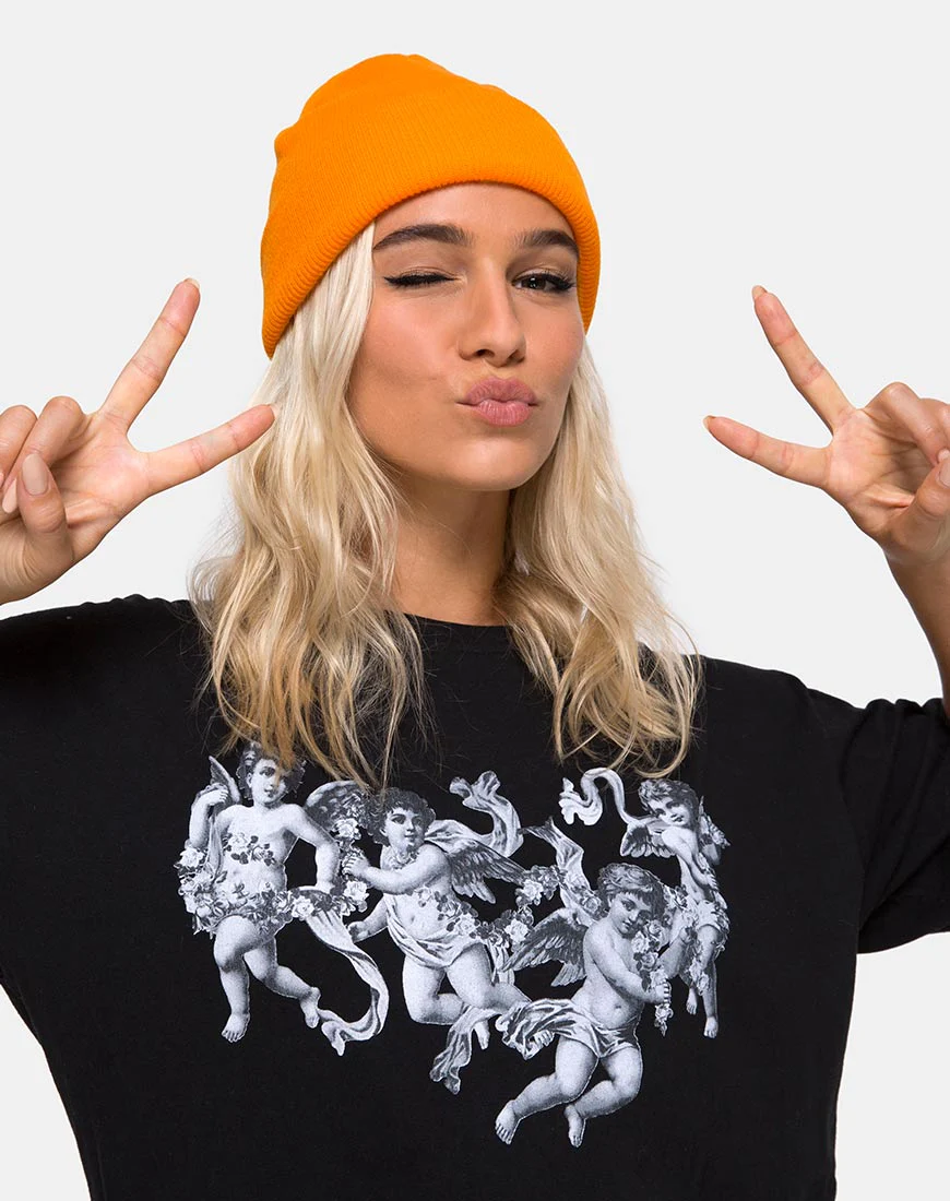 Beanie Hat in Sour Orange - Awmao