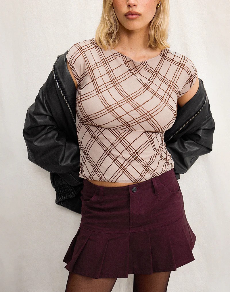 Nova Top in Nude Sketchy Stripe - Awmao