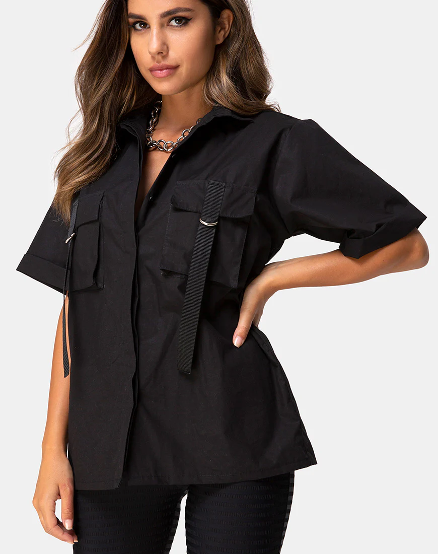 Haimen Shirt in Black - Awmao