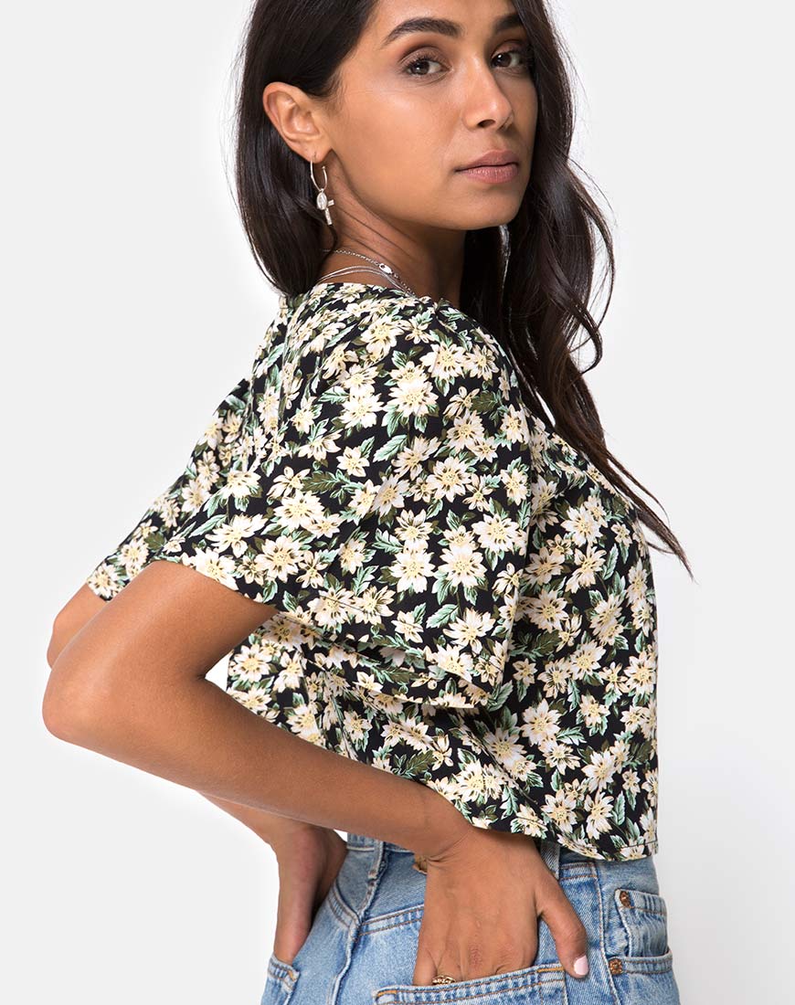 Magia Crop Top in Aster Black - Awmao