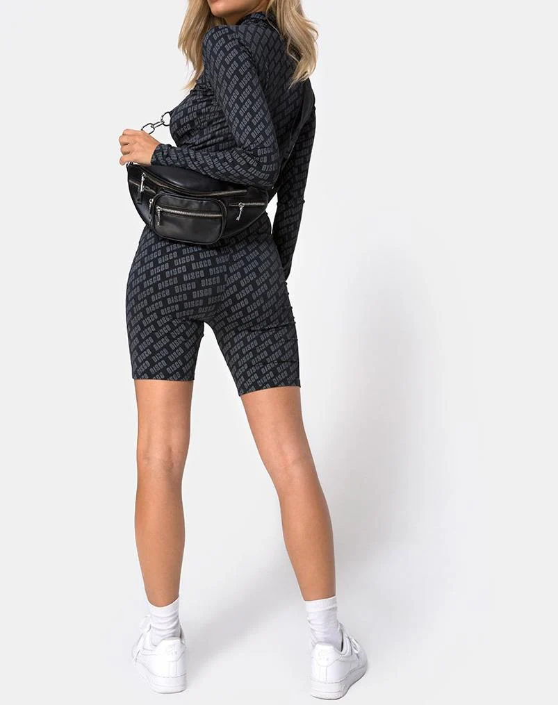 Cycle Short in Diagonal Disco Silver - Awmao