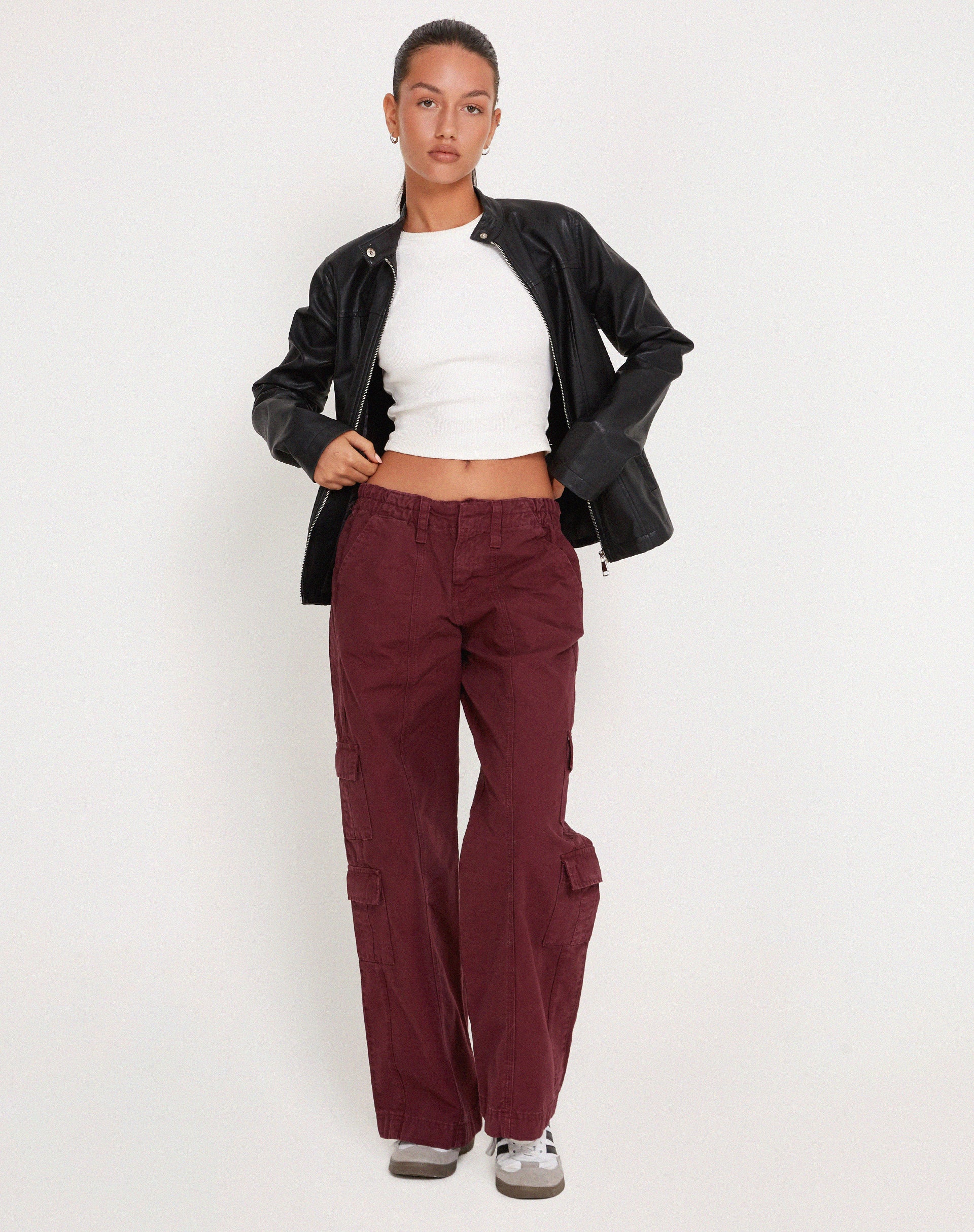 Hansa Cargo Trouser in Burgundy - Awmao