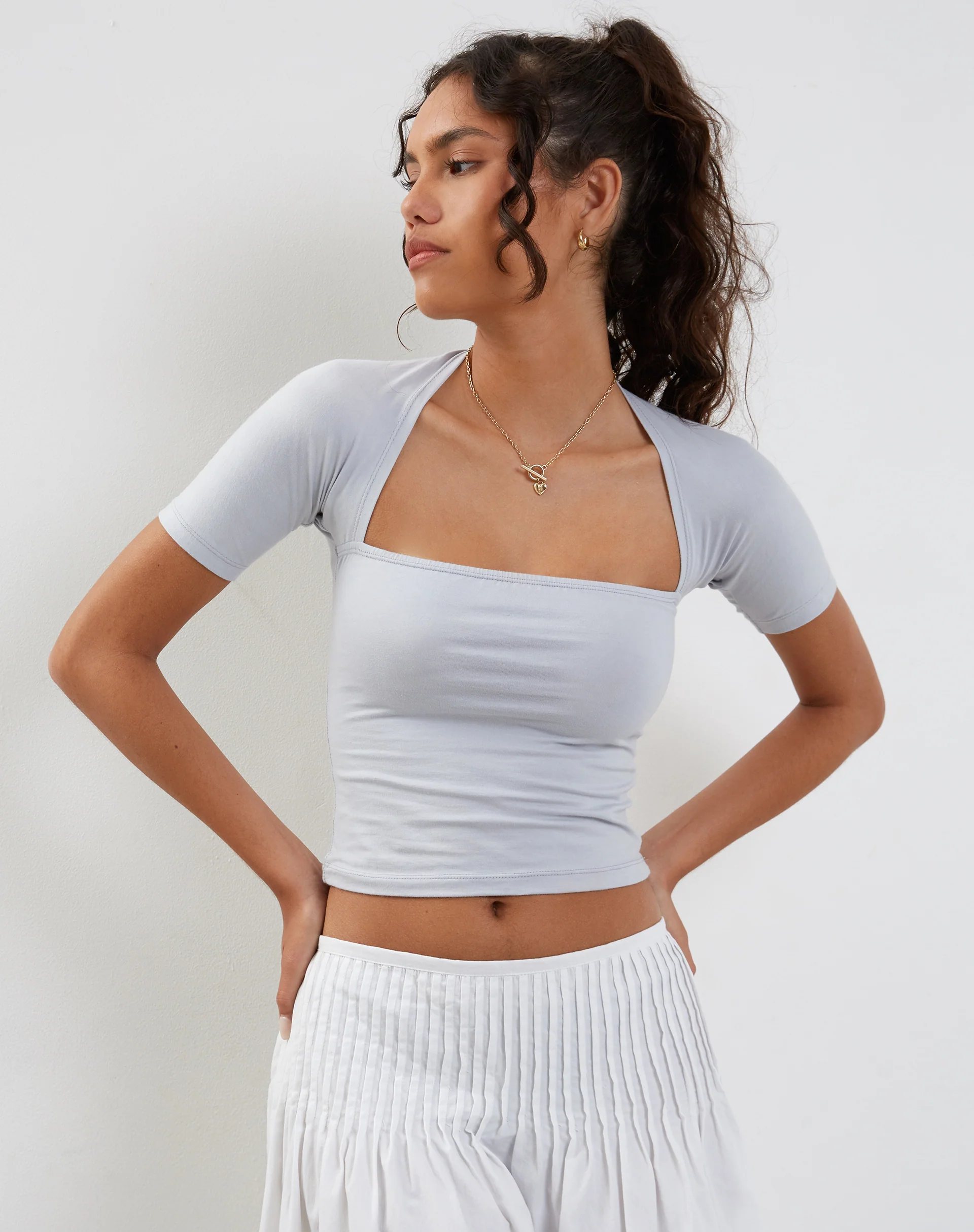 Requa Crop Top in Grey Dawn - Awmao
