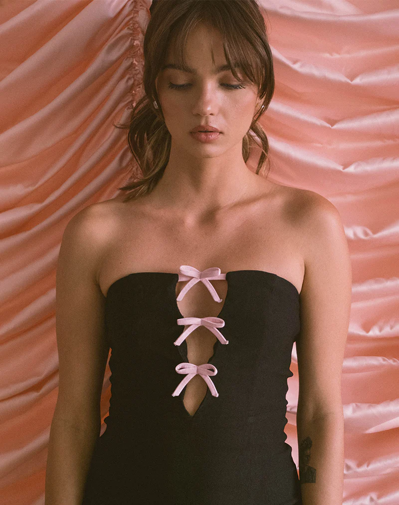 Novara Mini Dress in Black - Awmao
