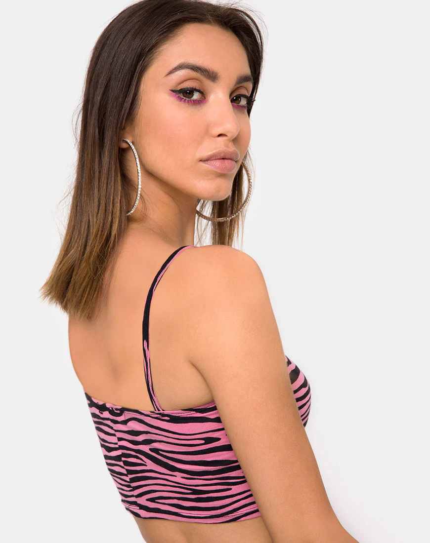 Ramo Bandeau in Zip's Zebra Pink - Awmao
