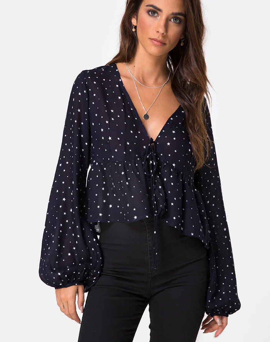 Mousye Top in Stars Struck Navy - Awmao