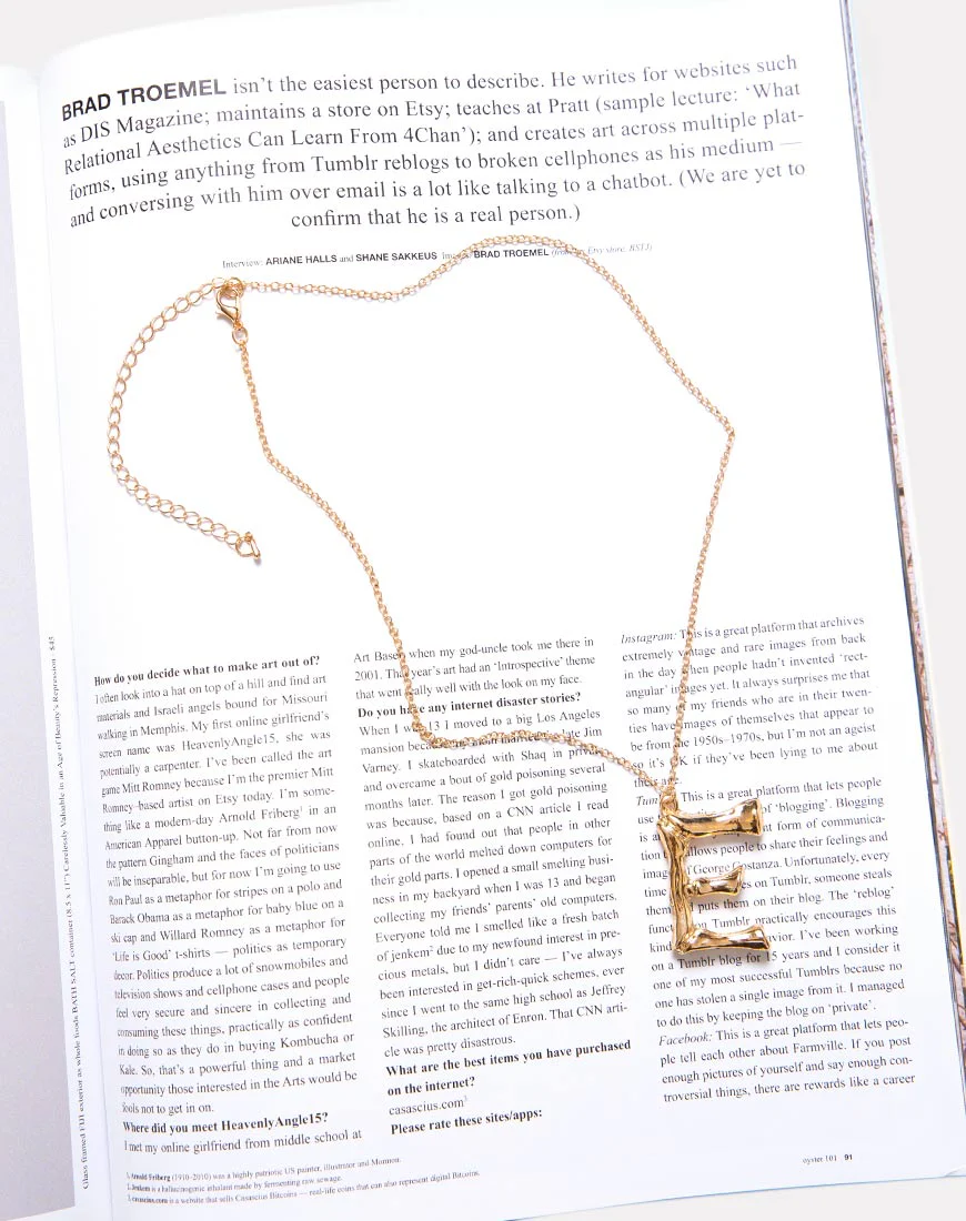 Necklace in Gold Letter E - Awmao