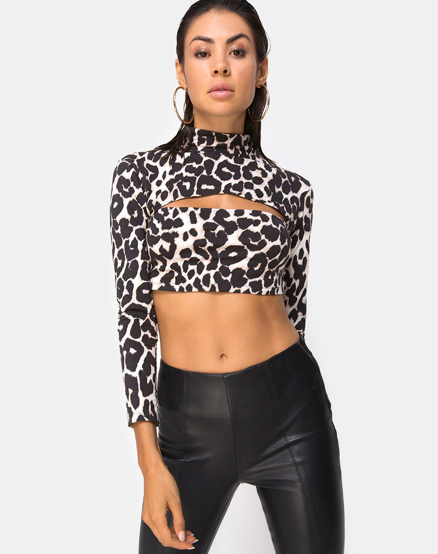Sinex Cutout Crop Top in Oversize Jaguar - Awmao