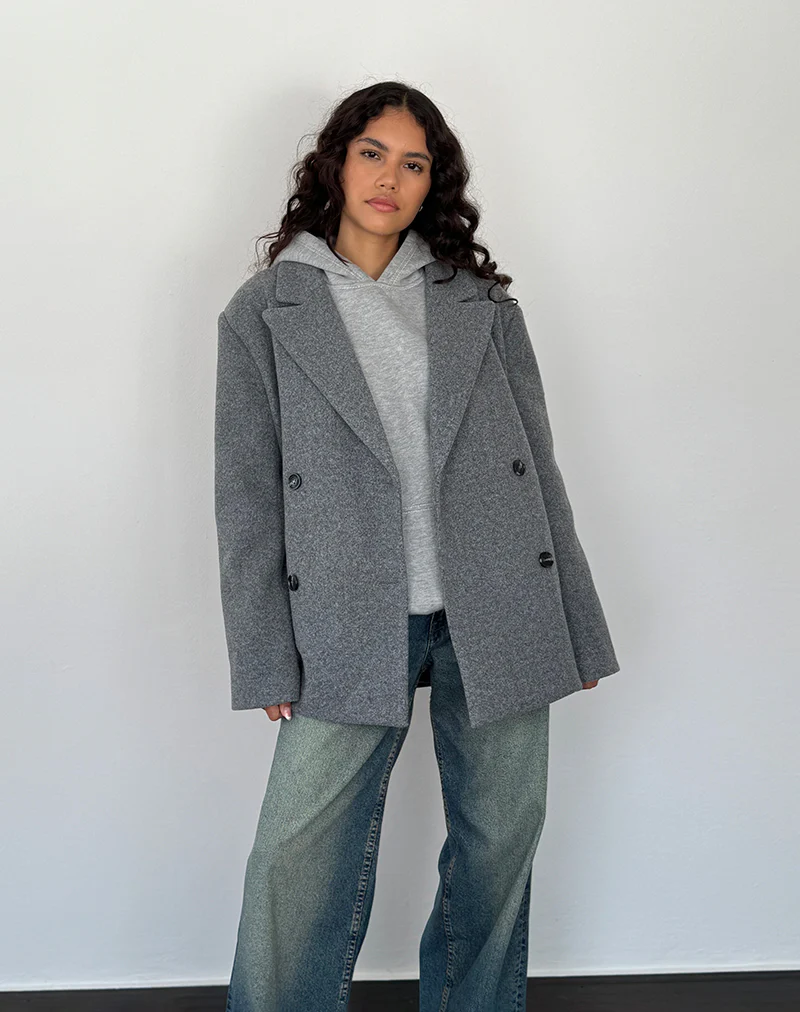 Binaiya Oversized Blazer in Grey - Awmao