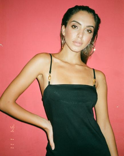 Seldas Bodycon Dress in Black Clasp Gold - Awmao