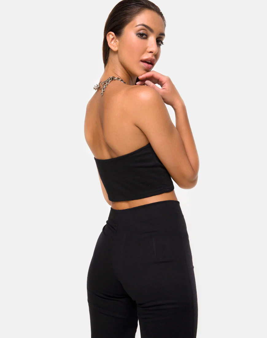 Zipshi Crop Top in Black - Awmao