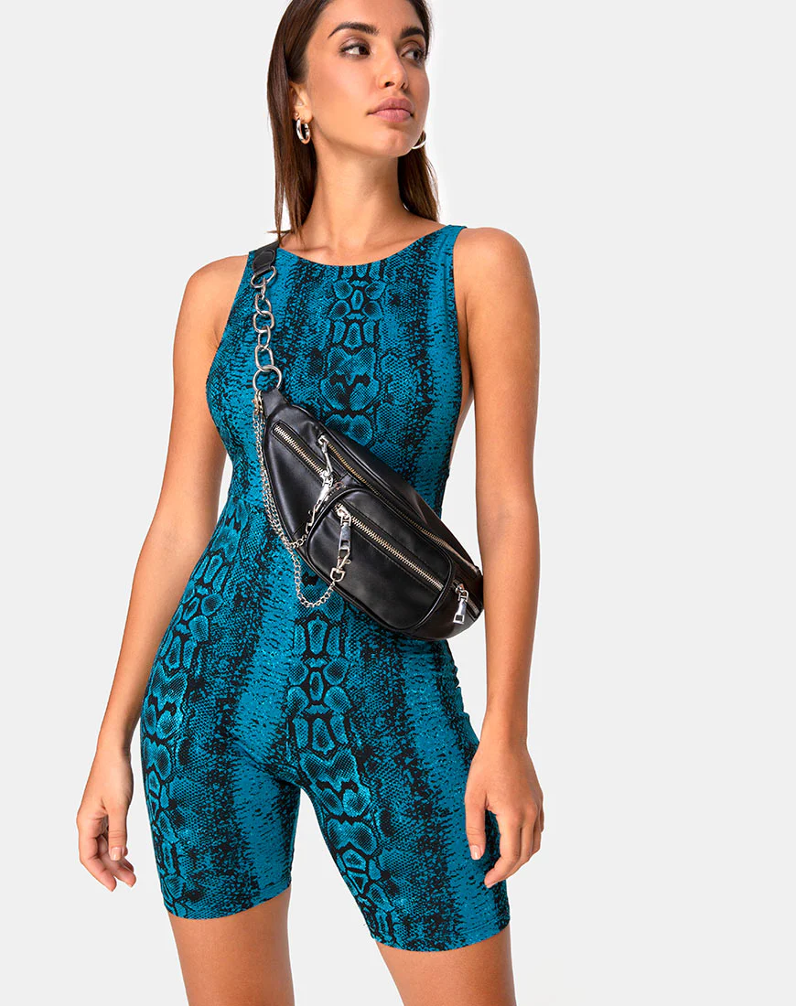 Acro Unitard in Snake Blue - Awmao