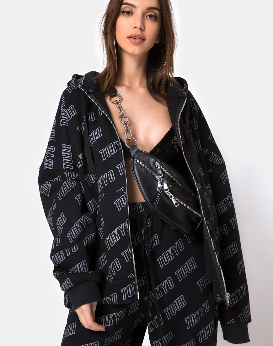 Hollack Zip Hoody in Tokyo Tour Black - Awmao