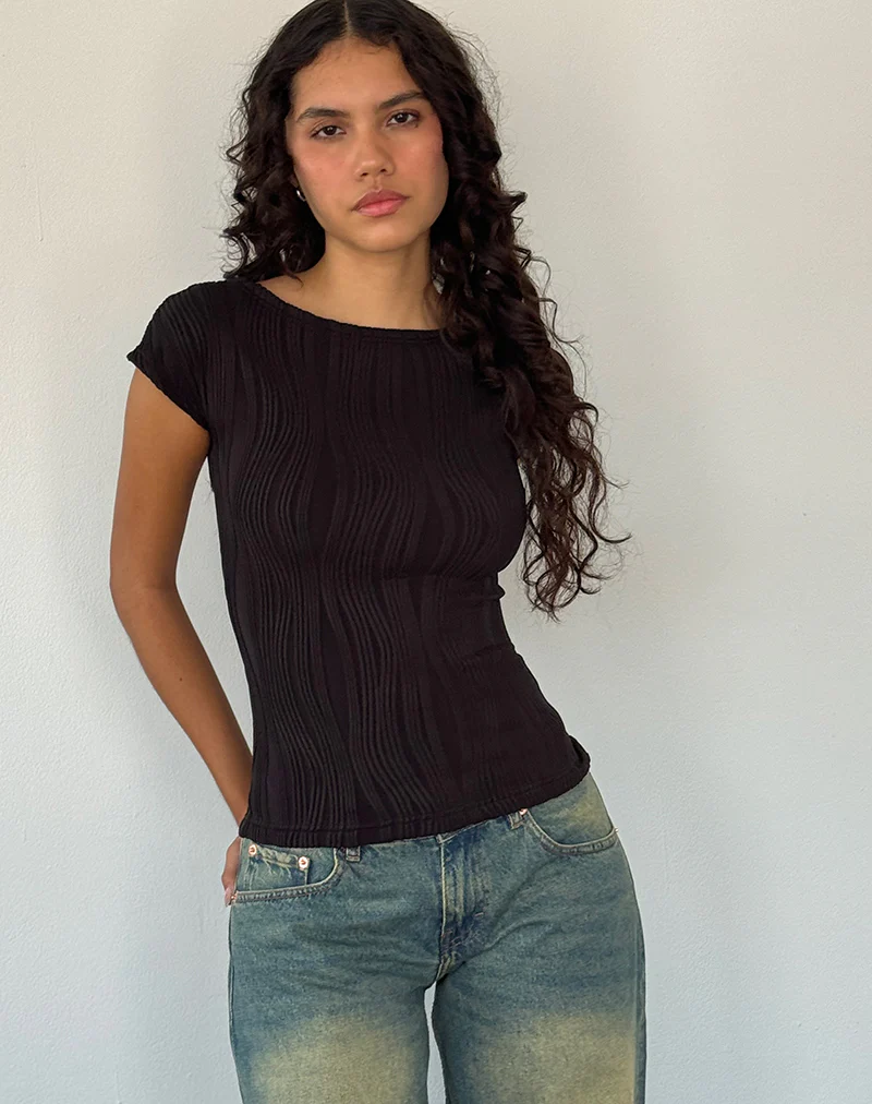 Nova Top in Crinkle Black - Awmao