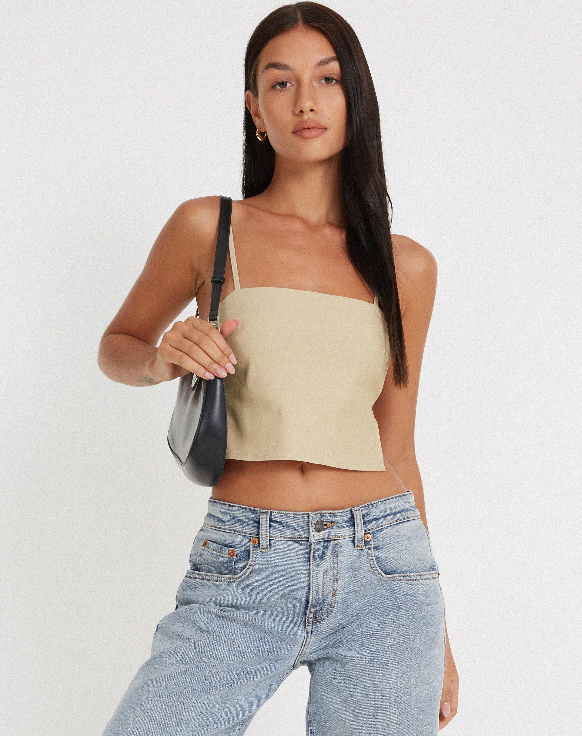 Merita Crop Top in Ecru - Awmao