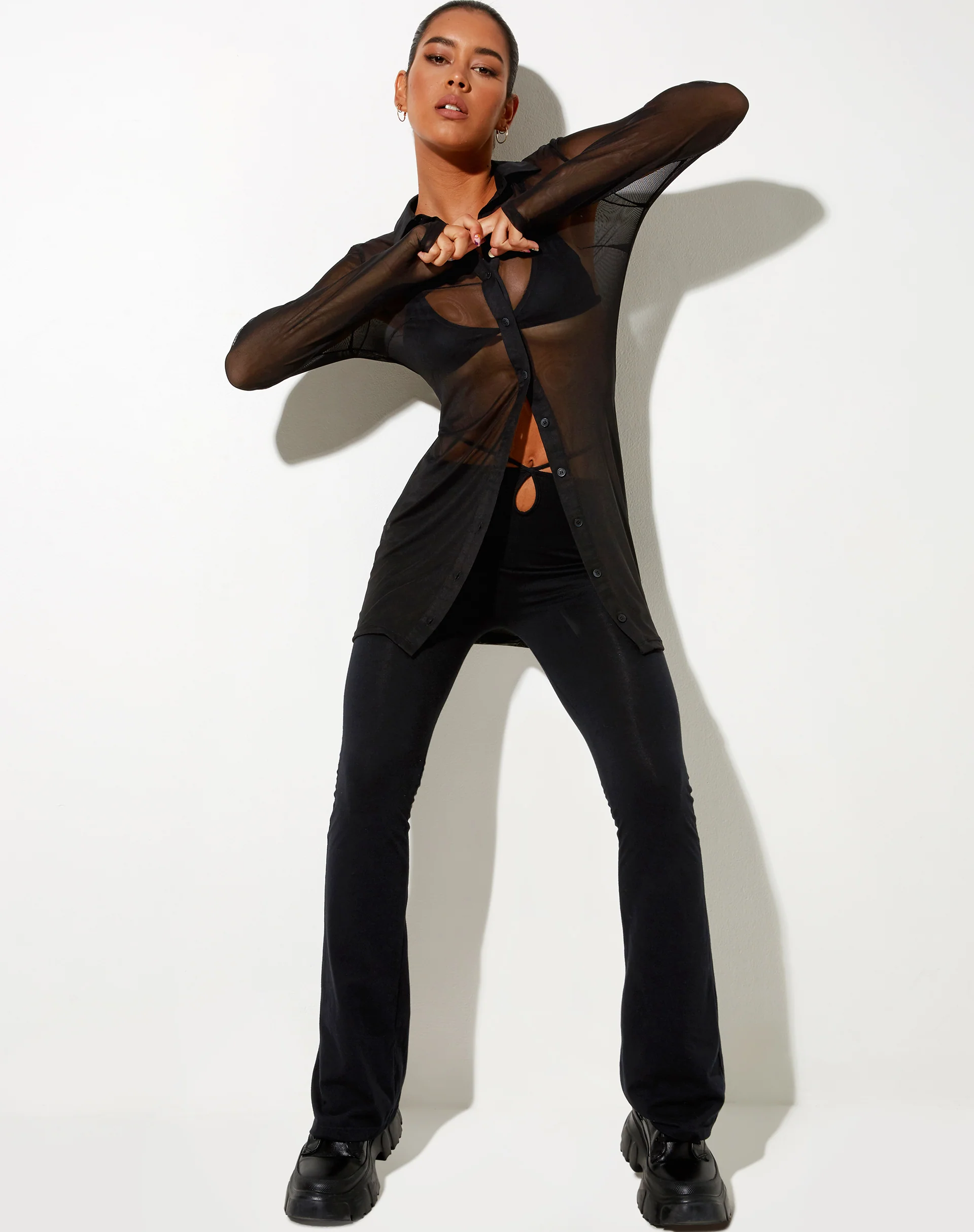 Tere Shirt in Mesh Black - Awmao