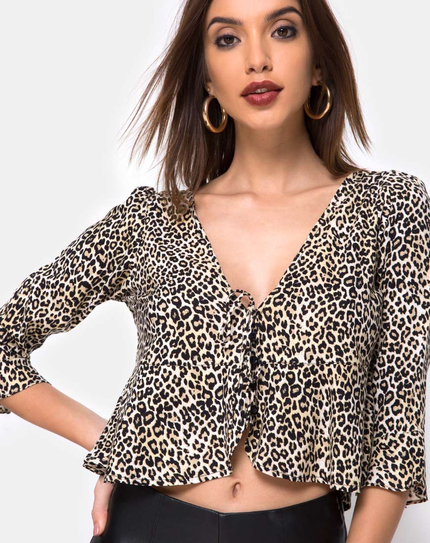 Vinequa Top in Rar Leopard - Awmao